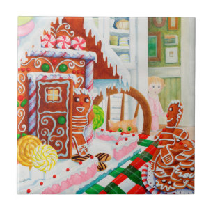 GINGERBREAD SURPRISE 4.25x4.25 Ceramic Tile