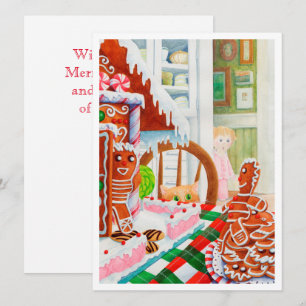 GINGERBREAD SURPRISE 5.5x7.5 Flat Christmas Card