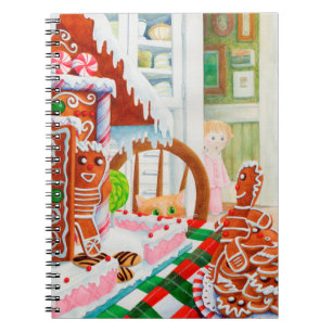 GINGERBREAD SURPRISE 6.5x8.75 Spiral Notebook