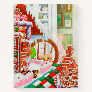 GINGERBREAD SURPRISE 8.5x11 Spiral Notebook