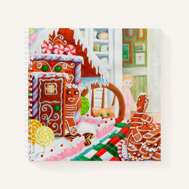GINGERBREAD SURPRISE 8.5x8.5 Spiral Notebook (Front)