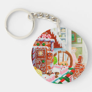 GINGERBREAD SURPRISE Acrylic Circle Keychain