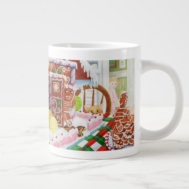 GINGERBREAD SURPRISE Big White Mug (Right)