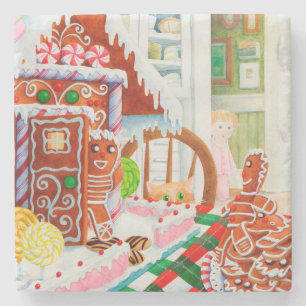 GINGERBREAD SURPRISE Marble Coaster