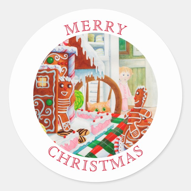 GINGERBREAD SURPRISE Small Round Envelope Seals (Front)