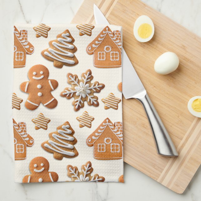 Gingerbread Tea Towel (Quarter Fold)