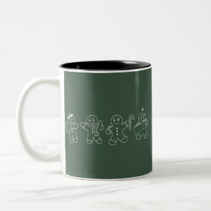 Gingerbread Teacher Christmas Holiday Teacher Xmas Two-Tone Coffee Mug