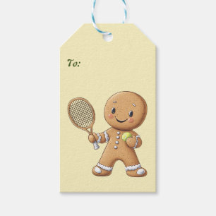 Gingerbread Tennis Grand Slam 🎾🎄custom text Gift Tags