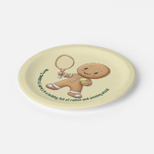 Gingerbread Tennis Grand Slam 🎾🎄custom text Paper Plate