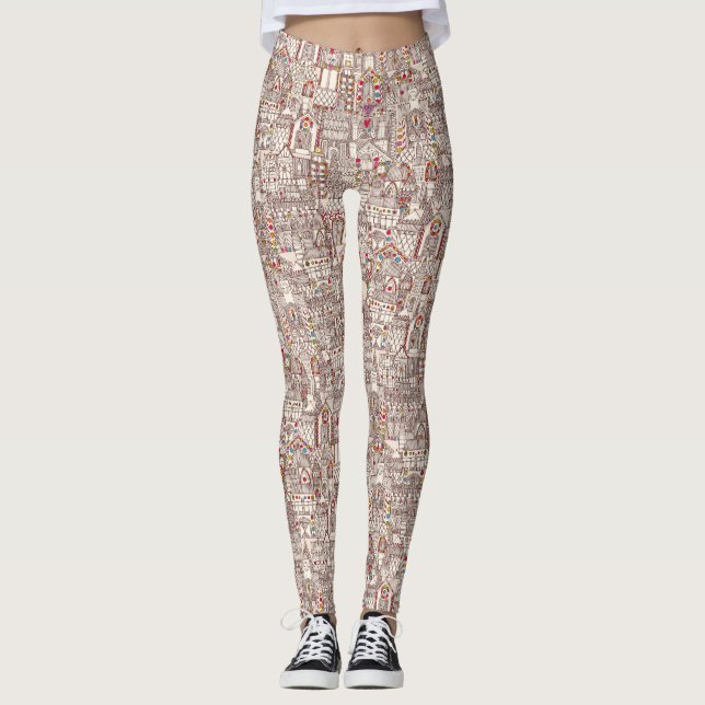 gingerbread town leggings (Front)
