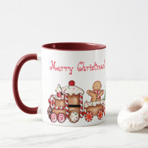 Gingerbread train Christmas Mug - Whimsical