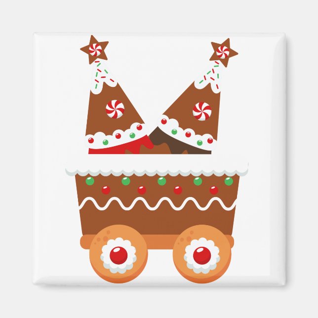 Gingerbread Train Magnet (Front)