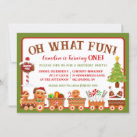 Gingerbread Train, Oh What Fun! 1st Birthday Party