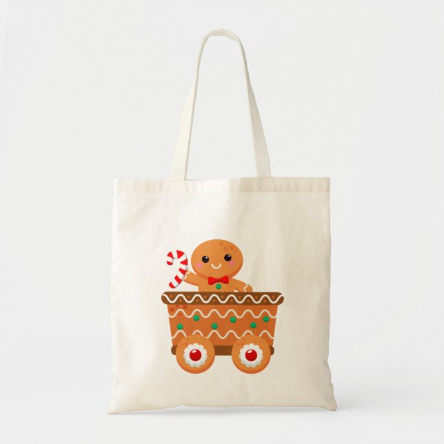 Gingerbread Train Tote Bag (Front)