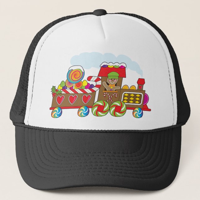 Gingerbread Train Trucker Hat (Front)
