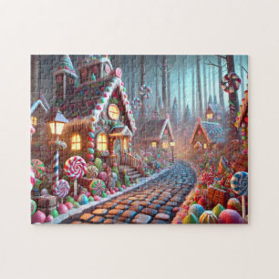 Gingerbread Village Candy Cane Lane Jigsaw Puzzle
