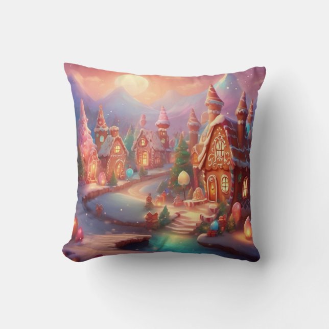 Gingerbread Village Cushion (Front)