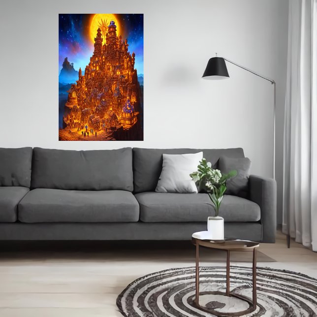 Gingerbread village in the night | AI Art Poster (Creator Uploaded)