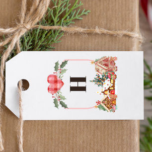 Gingerbread Village Monogrammed  Gift Tags