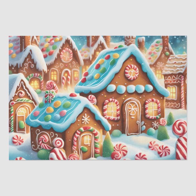 gingerbread village tissue paper (Front)