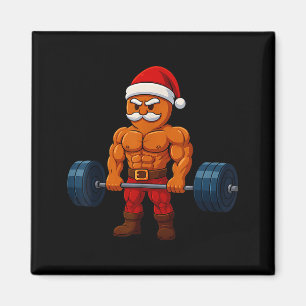 Gingerbread Weightlifting Fitness Gym Workout Chri Magnet