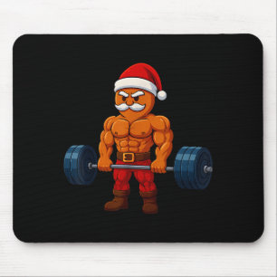 Gingerbread Weightlifting Fitness Gym Workout Chri Mouse Pad