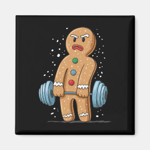 Gingerbread Weightlifting Workout Bodybuilding 1  Magnet