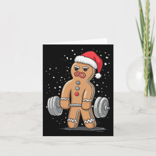 Gingerbread Weightlifting Workout Bodybuilding Card