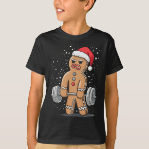 Gingerbread Weightlifting Workout Bodybuilding  T-Shirt