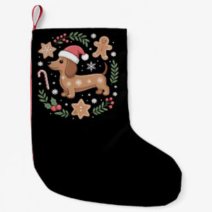 Gingerbread Weiner Dog Lover Dachshund Christmas Small Christmas Stocking