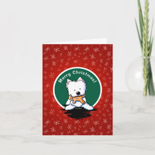 Gingerbread Westie Christmas Card