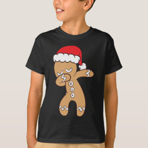 Gingerbread With Santa Hat Cute Dabbing Gingerbrea T-Shirt