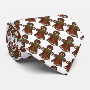 Gingerbread Woman Lady Cookies Christmas Holiday Tie