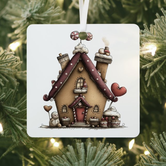 Gingerbread Wonderland Metal Tree Decoration (Insitu)