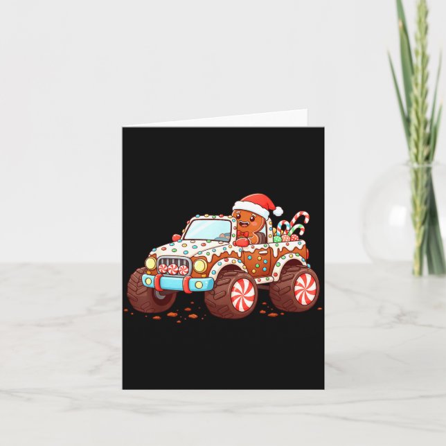Gingerbread Xmas Candy Truck Funny Christmas Bakin Card (Front)