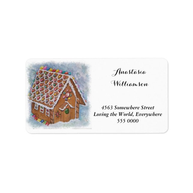 GINGERBREAD XMAS HOUSE LABEL (Front)