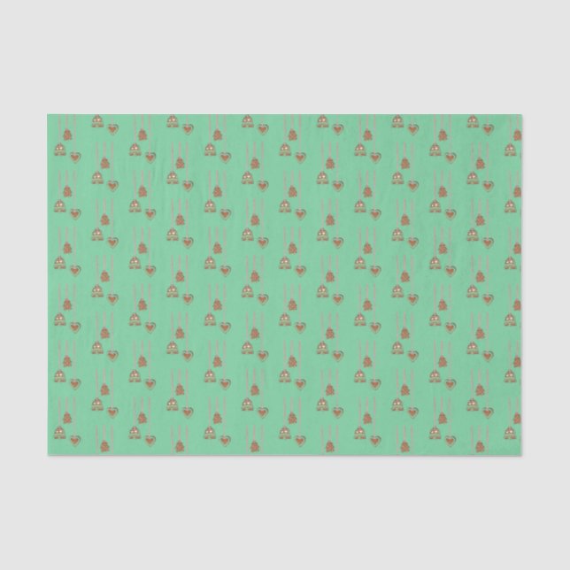 Gingerbread Xmas Ornaments Tissue Paper (Front)