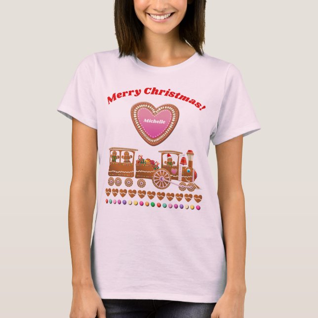 Gingerbread Xmas Train T-Shirt (Front)
