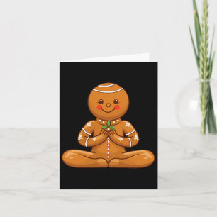 Gingerbread Yoga Christmas Meditation Cookies Xmas Card