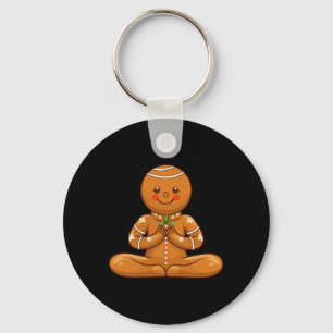 Gingerbread Yoga Christmas Meditation Cookies Xmas Key Ring