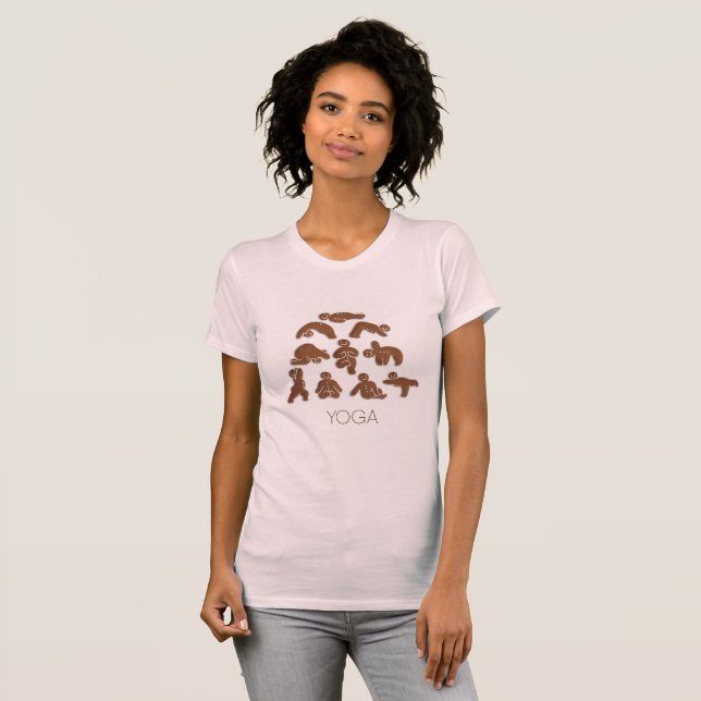 Gingerbread Yoga Poses T-Shirt (Front Full)