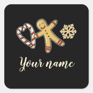 Gingerbreadman Love Square Sticker