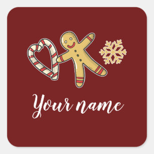 Gingerbreadman Love Square Sticker