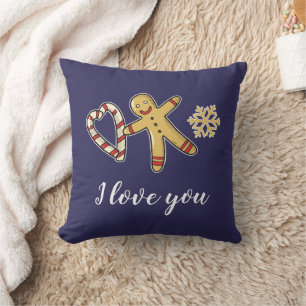 Gingerbreadman Love Throw Pillow