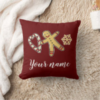 Gingerbreadman Love Throw Pillow