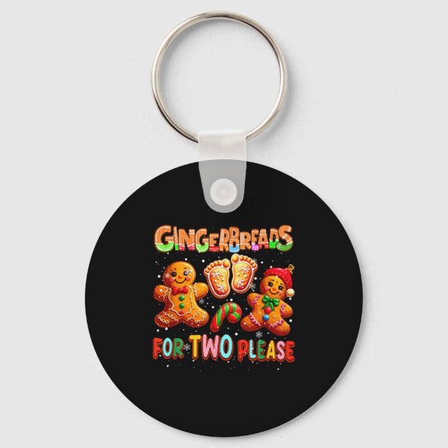 Gingerbreads For Two Please Christmas Pregnancy An Key Ring (Front)