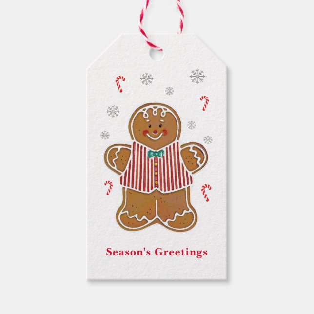 Gingerbred Man Holiday Gift Tag (Front)