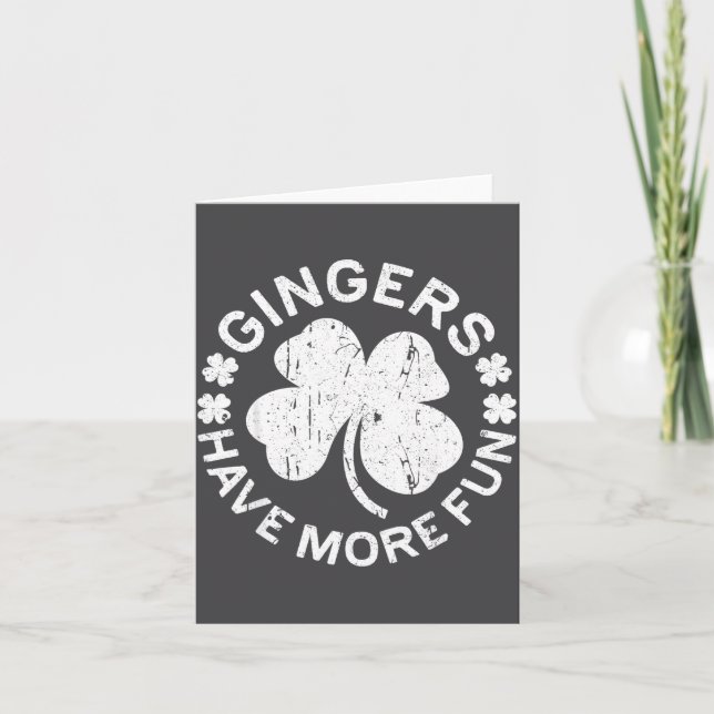 Gingers Have More Fun Shirt Men Women Kids St Patr Card (Front)