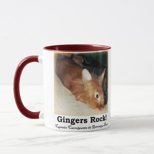 Gingers Rock! Disapproving Bunny Rabbit Two TonMug Mug (Left)