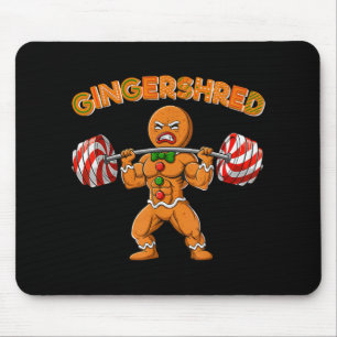 Gingershred Bodybuilder Funny Gingerbread Man Weig Mouse Pad